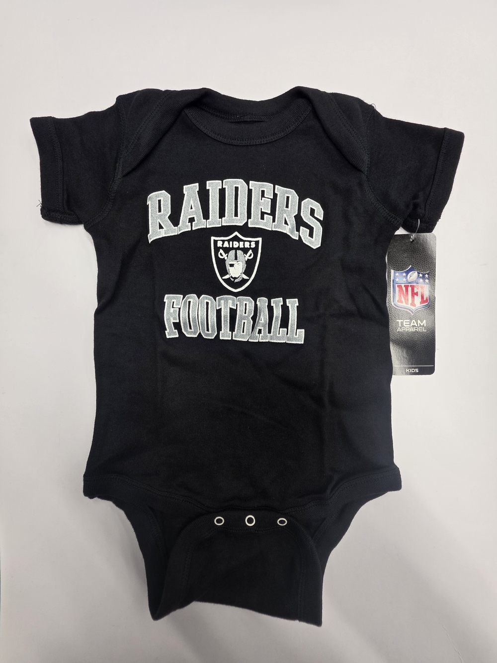 NFL Raiders Black Baby One-Piece Bodysuit 12 Months